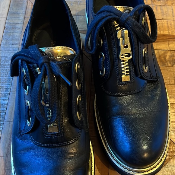 GEOX black & gold leather loafers shoes - Picture 4 of 4